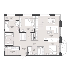 Квартира 88,1 м², 3-комнатная - изображение 1