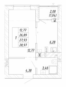 Квартира 30 м², 1-комнатная - изображение 1