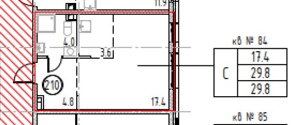Квартира 29,8 м², студия - изображение 3