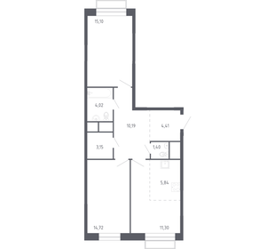 Квартира 68,8 м², 2-комнатная - изображение 1