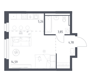 Квартира 28,5 м², студия - изображение 1