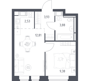 Квартира 32,5 м², 1-комнатная - изображение 1