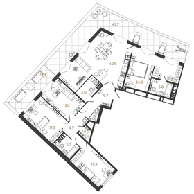 Квартира 145,7 м², 4-комнатная - изображение 1