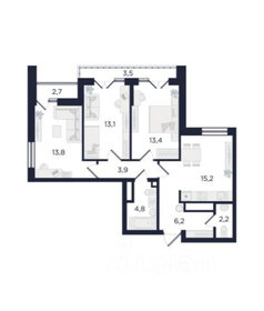 Квартира 76 м², 3-комнатная - изображение 1