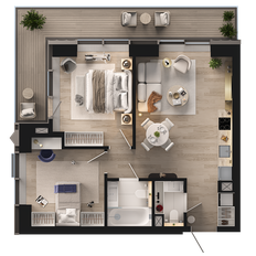 Квартира 66,7 м², 2-комнатная - изображение 2
