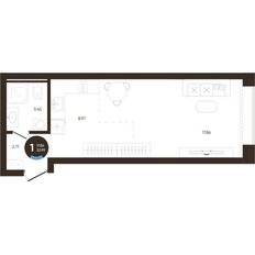 Квартира 33 м², студия - изображение 2