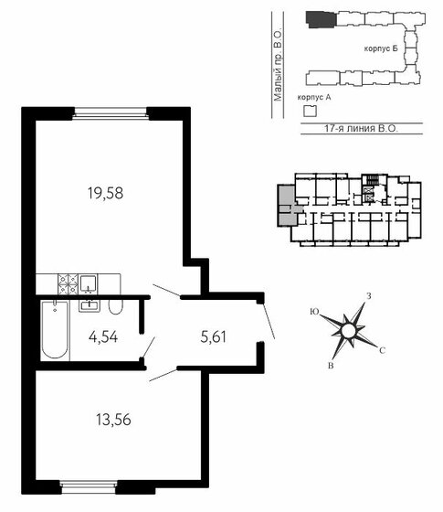 48,8 м², 1-комнатная квартира 22 154 840 ₽ - изображение 23