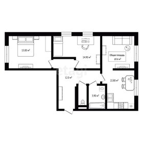 Квартира 69,4 м², 3-комнатная - изображение 1