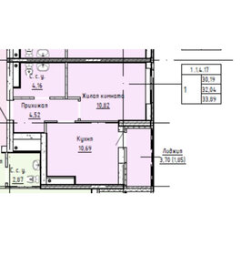 Квартира 33 м², 1-комнатная - изображение 1