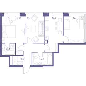 Квартира 72,1 м², 3-комнатная - изображение 1