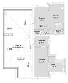 Квартира 182,9 м², 2-комнатная - изображение 1