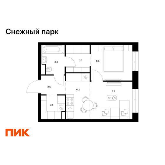 44,9 м², 1-комнатная квартира 8 858 770 ₽ - изображение 30