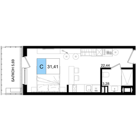 Квартира 31,4 м², студия - изображение 1