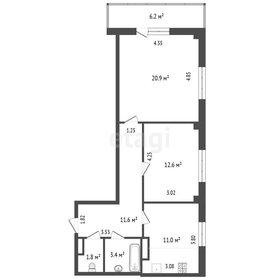 Квартира 61,3 м², 2-комнатная - изображение 1
