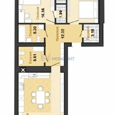 Квартира 102,2 м², 2-комнатная - изображение 3