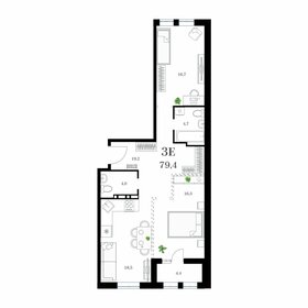 Квартира 82,1 м², 2-комнатная - изображение 1