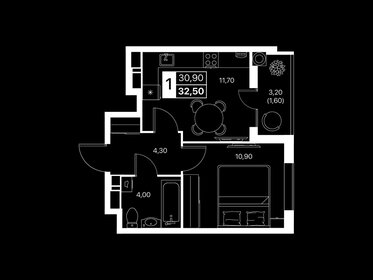 Квартира 32,5 м², 1-комнатная - изображение 1