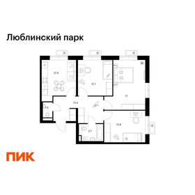 Квартира 72,5 м², 3-комнатная - изображение 1