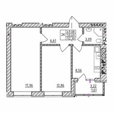 Квартира 52,3 м², 2-комнатная - изображение 2