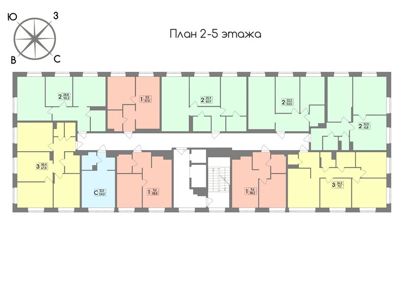 53,1 м², 2-комнатная квартира 5 787 900 ₽ - изображение 15