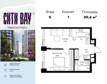 Квартира 39,6 м², 1-комнатная - изображение 1