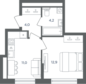 Квартира 32,1 м², 1-комнатная - изображение 1