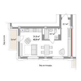 Квартира 42 м², студия - изображение 1