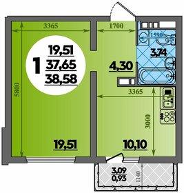 Квартира 38,6 м², 1-комнатная - изображение 1