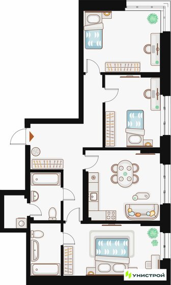 95,9 м², 3-комнатная квартира 16 600 000 ₽ - изображение 44