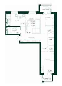 Квартира 86,9 м², 3-комнатная - изображение 1