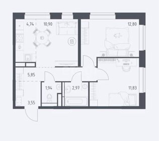Квартира 54,6 м², 3-комнатная - изображение 1