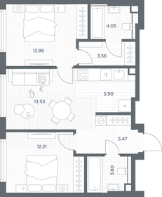 Квартира 61,4 м², 2-комнатная - изображение 2