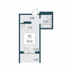 Квартира 26,3 м², студия - изображение 1