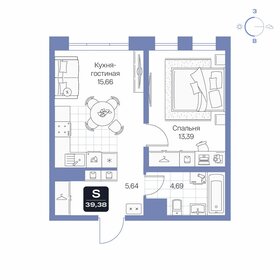 Квартира 39,4 м², 1-комнатная - изображение 1