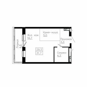 Квартира 31,7 м², 1-комнатная - изображение 1