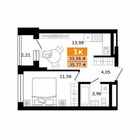 Квартира 35,8 м², 1-комнатная - изображение 1