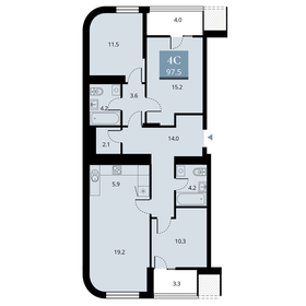 Квартира 97,5 м², 4-комнатная - изображение 1