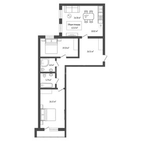 Квартира 121 м², 3-комнатная - изображение 1