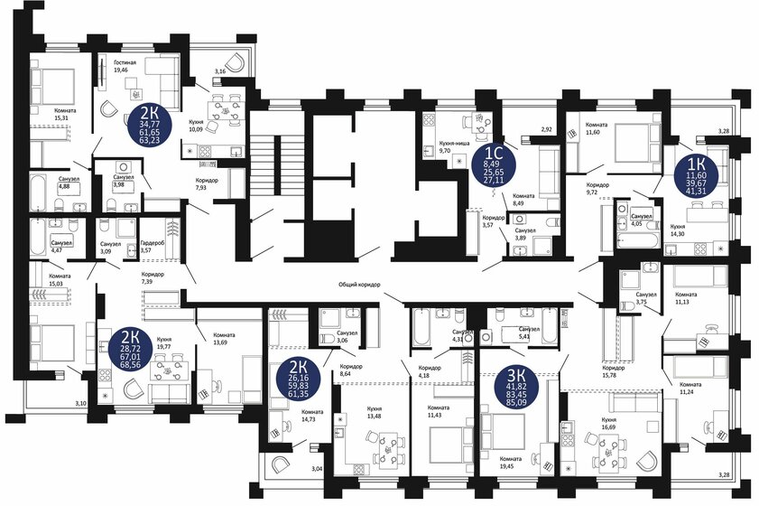 112,7 м², 4-комнатная квартира 12 800 000 ₽ - изображение 98