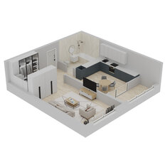 Квартира 34,7 м², 1-комнатная - изображение 3