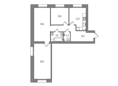 Квартира 79,6 м², 3-комнатная - изображение 2