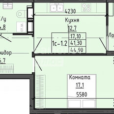 Квартира 44,9 м², 1-комнатная - изображение 3