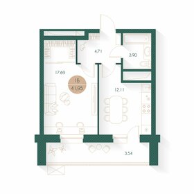 Квартира 42 м², 1-комнатная - изображение 1