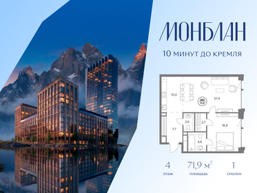 Квартира 71,9 м², 1-комнатная - изображение 1