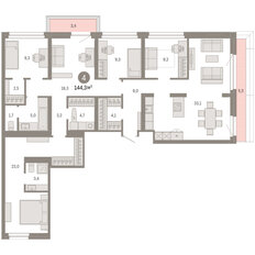 Квартира 144,3 м², 4-комнатная - изображение 4