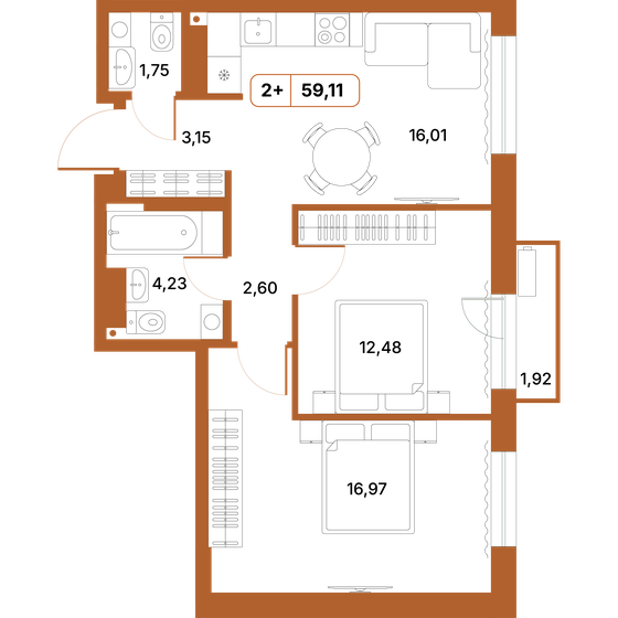 71,8 м², 4-комнатная квартира 7 500 000 ₽ - изображение 100