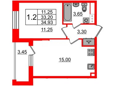 Квартира 33,2 м², 1-комнатная - изображение 1