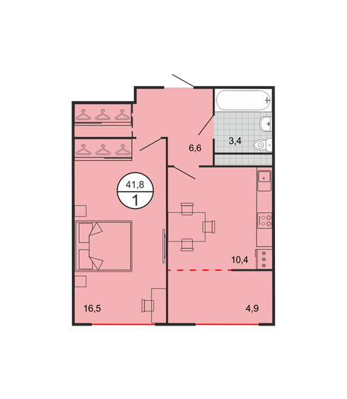 42 м², 3-комнатная квартира 2 700 000 ₽ - изображение 73