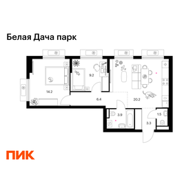 Квартира 58,7 м², 2-комнатная - изображение 1