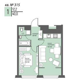 Квартира 40 м², 1-комнатная - изображение 1